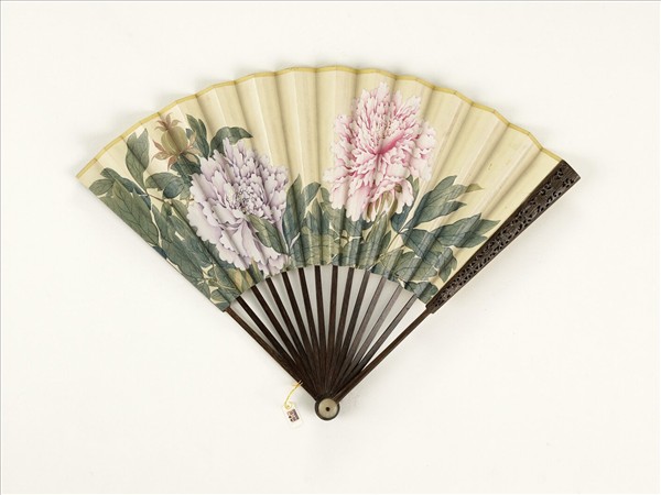 清人花卉　成扇