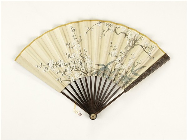 清人花卉　成扇