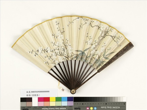 清人花卉　成扇