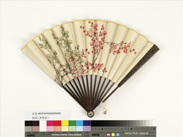 清人花卉　成扇