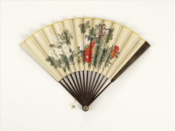 清人花卉　成扇