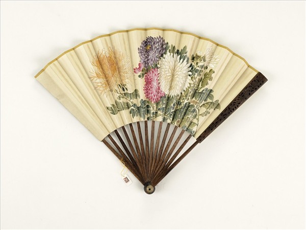 清人花卉　成扇