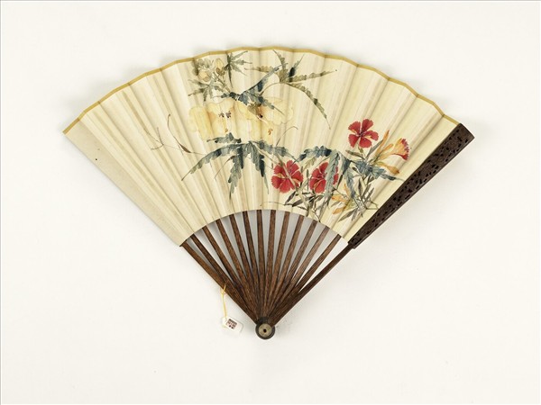 清人花卉　成扇