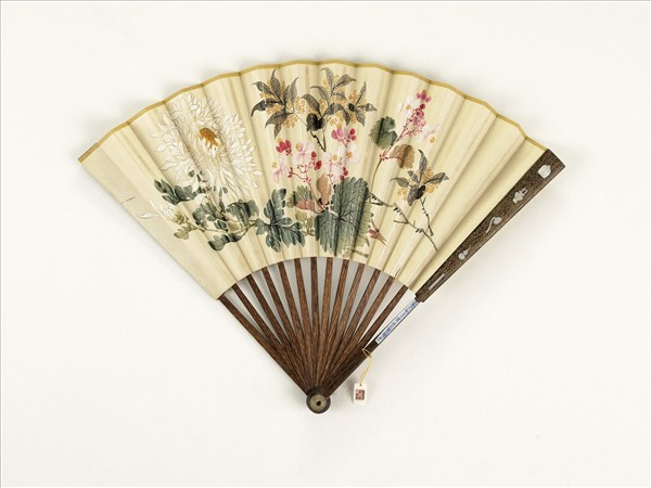 清人花卉　成扇