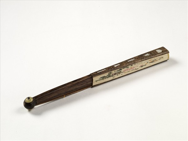 清人花卉　成扇