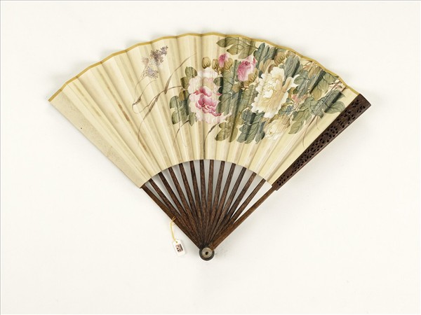 清人花卉　成扇