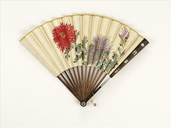 清人花卉　成扇