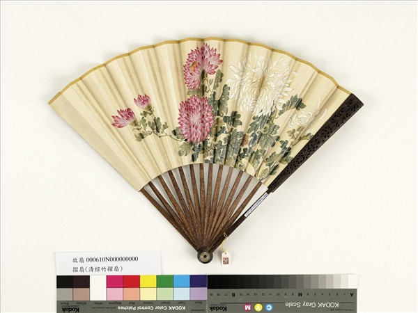 清人花卉　成扇