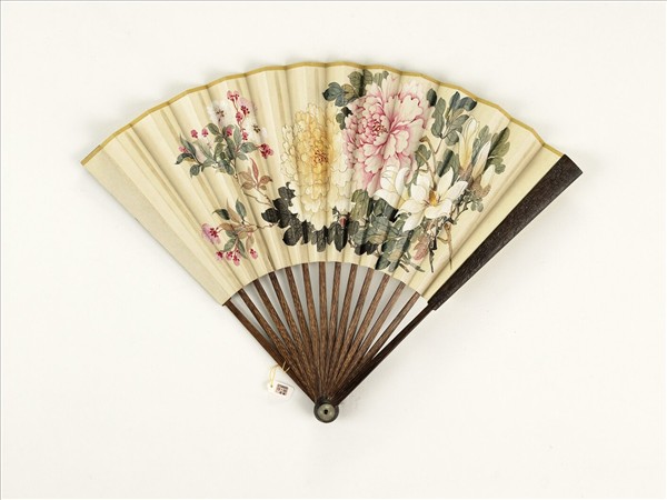 清人花卉　成扇