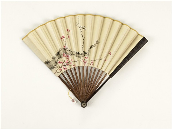 清人花卉　成扇