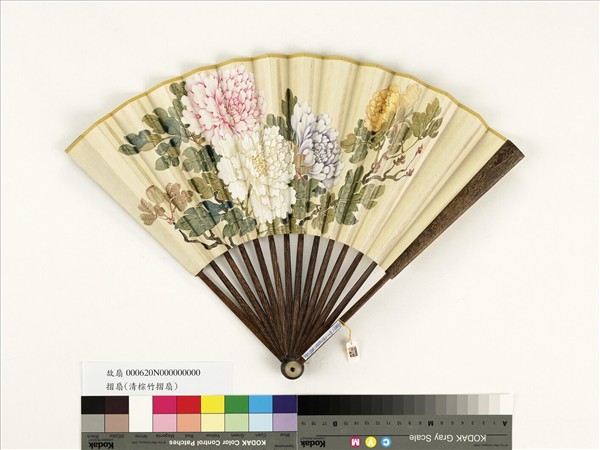 清人花卉　成扇