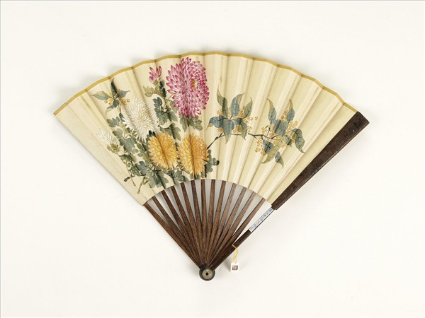 清人花卉　成扇