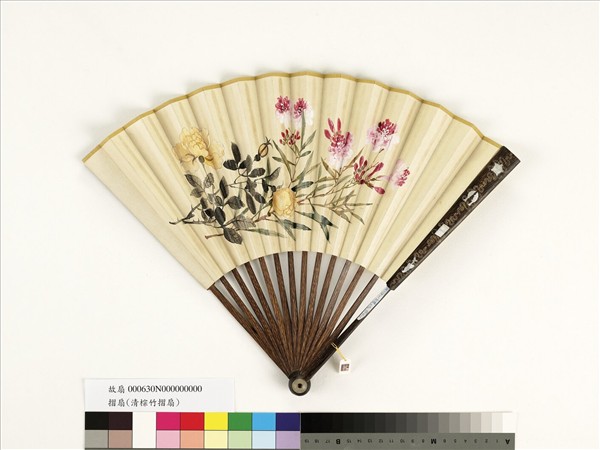 清人花卉　成扇
