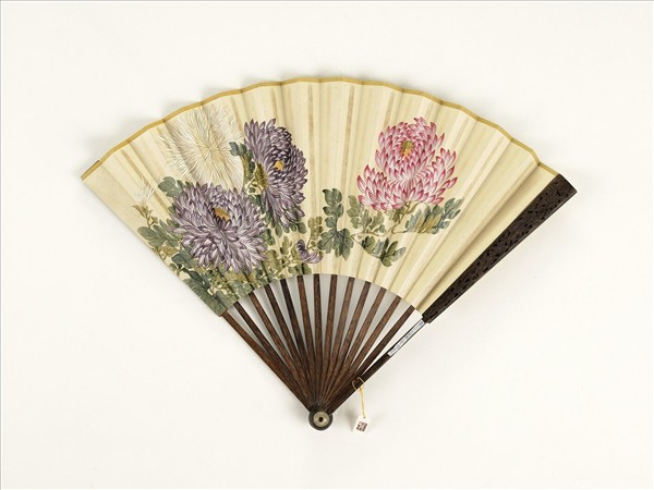 清人花卉　成扇