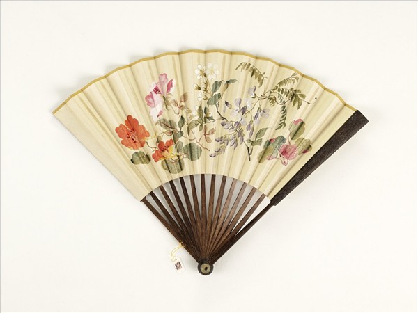 清人花卉　成扇