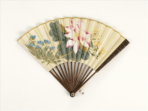 清人花卉　成扇