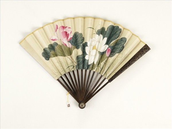 清人花卉　成扇