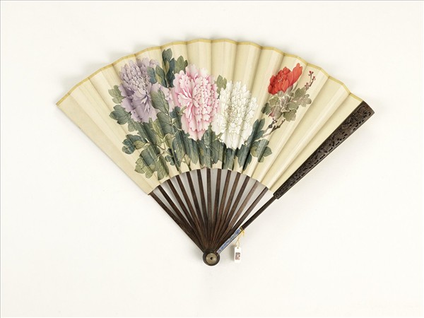 清人花卉　成扇