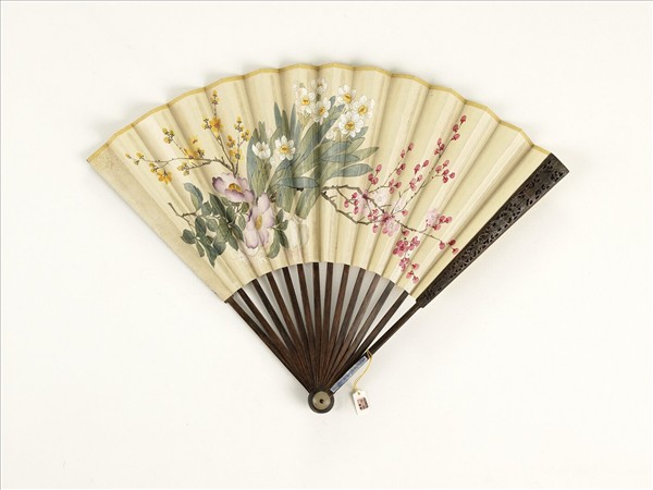 清人花卉　成扇