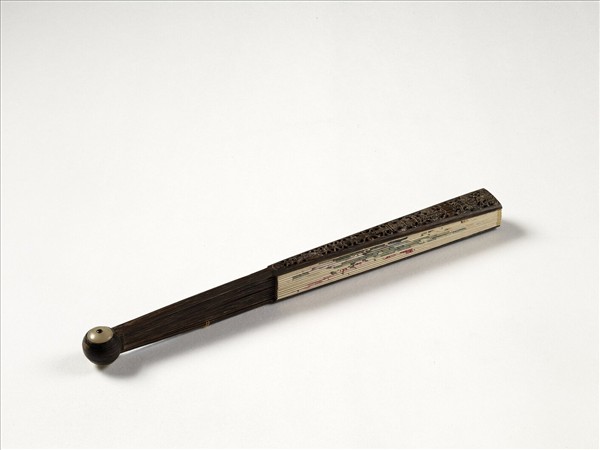 清人花卉　成扇