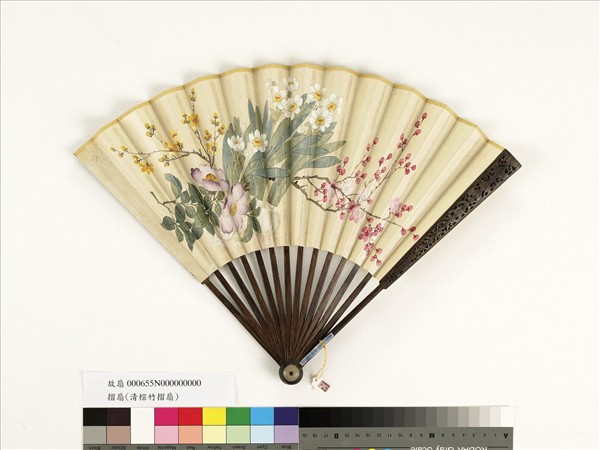 清人花卉　成扇