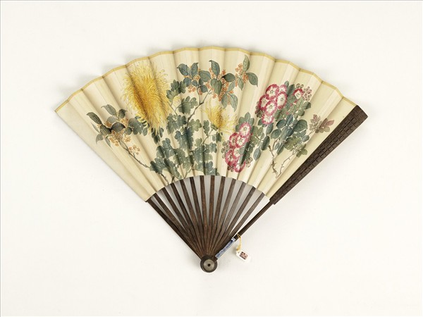 清人花卉　成扇