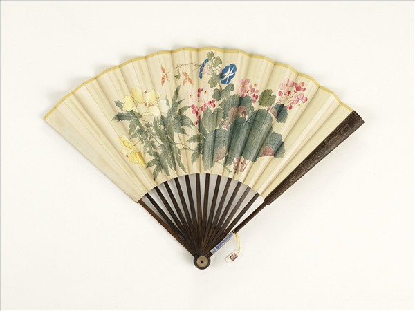 清人花卉　成扇