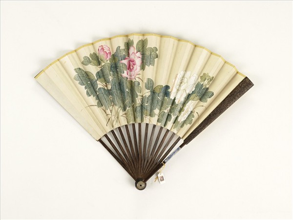 清人花卉　成扇