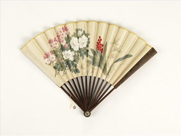 清人花卉　成扇
