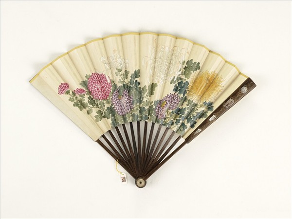 清人花卉　成扇