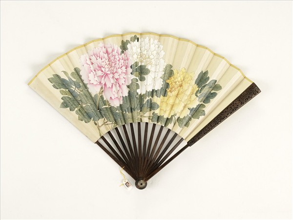 清人花卉　成扇