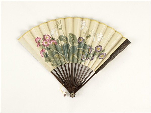 清人花卉　成扇