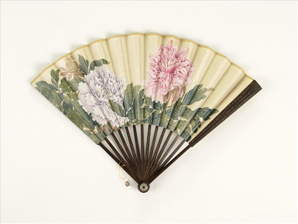 清人花卉　成扇