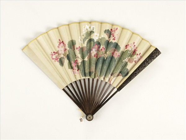 清人花卉　成扇