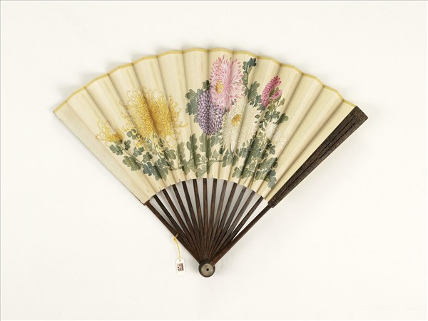 清人花卉　成扇