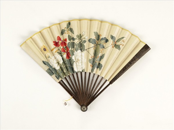 清人花卉　成扇