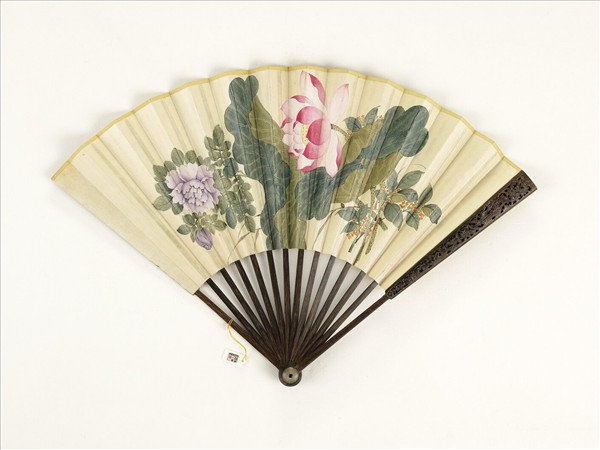 清人花卉　成扇