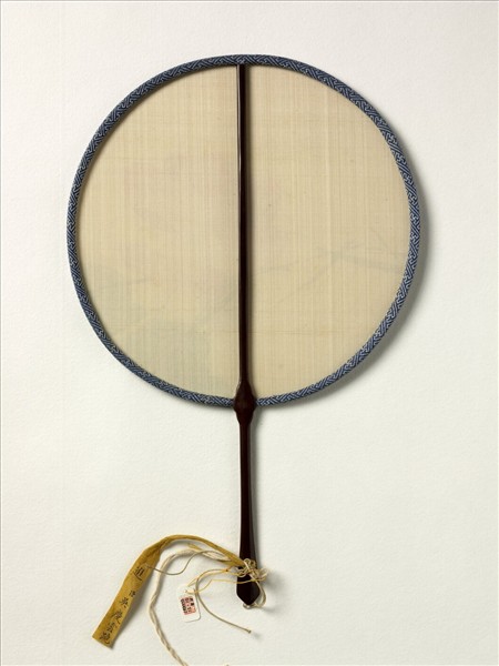 清人畫荷花　成扇