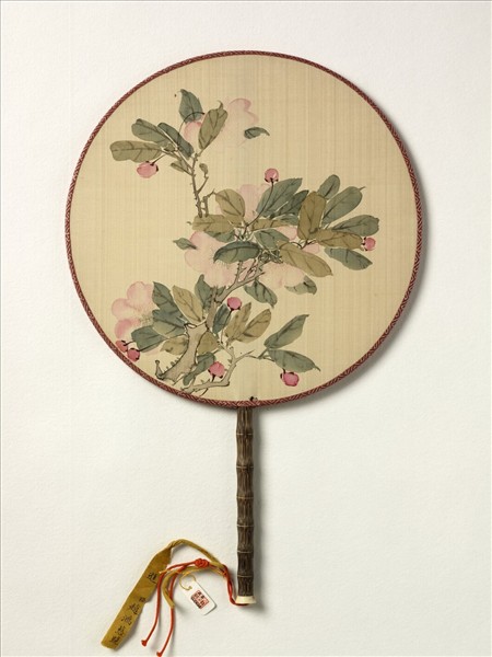 清人花卉　成扇
