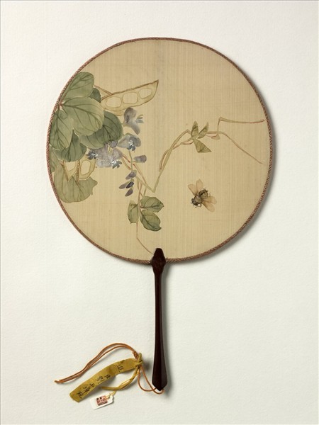 清人畫草蟲　成扇