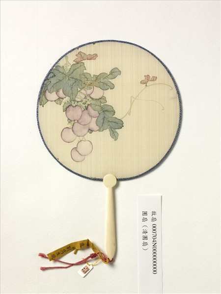 清人畫葡萄　成扇