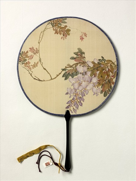 清人畫紫藤　成扇