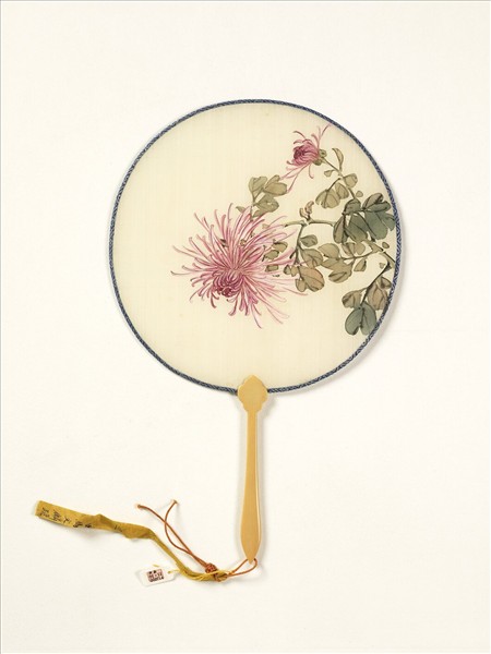 清人花卉　成扇