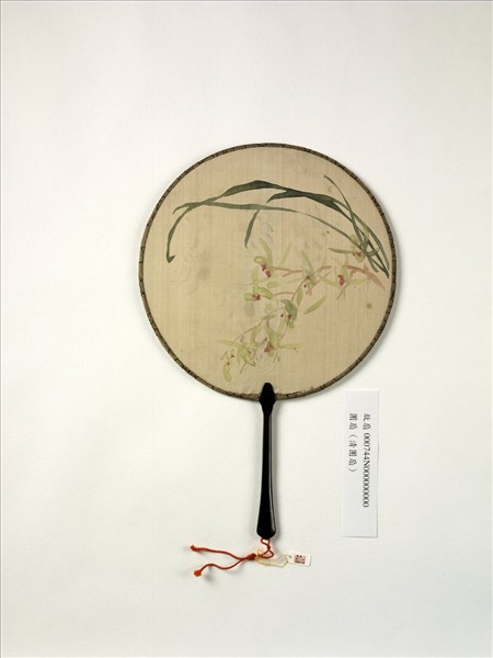 清人畫蘭花　成扇