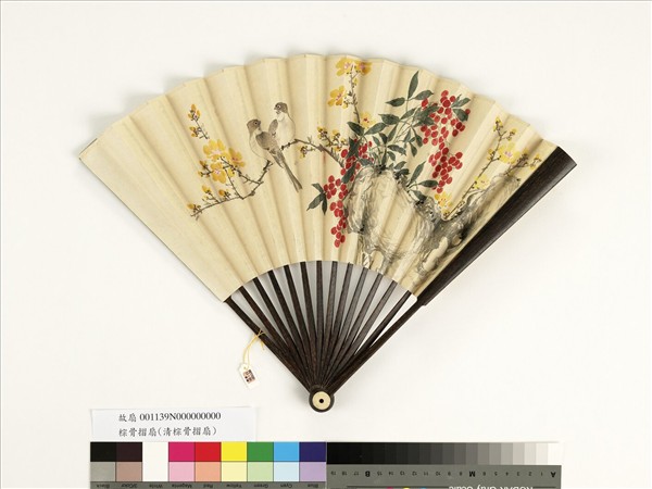 清人花鳥　成扇