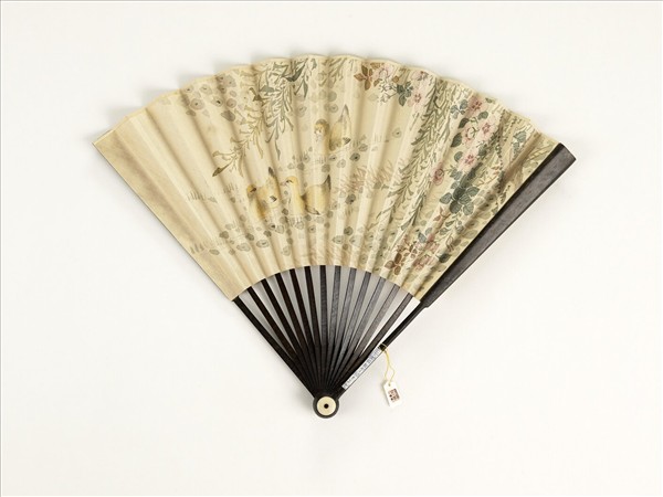 清人花鳥　成扇