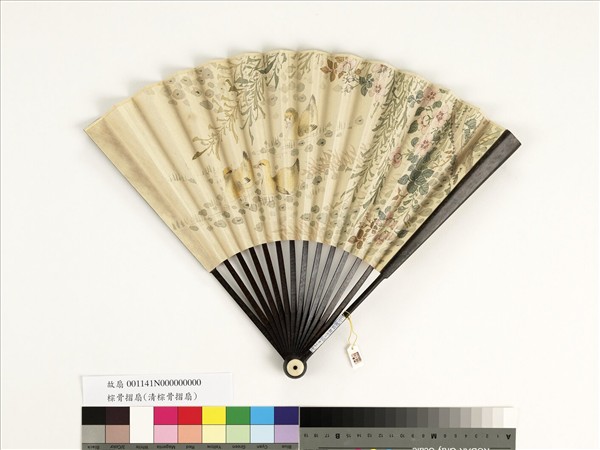 清人花鳥　成扇