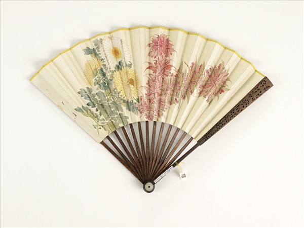 清人花卉　成扇