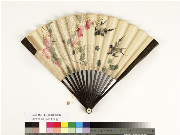 清人花鳥　成扇