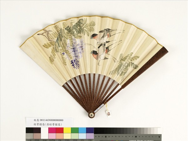 清人花鳥　成扇